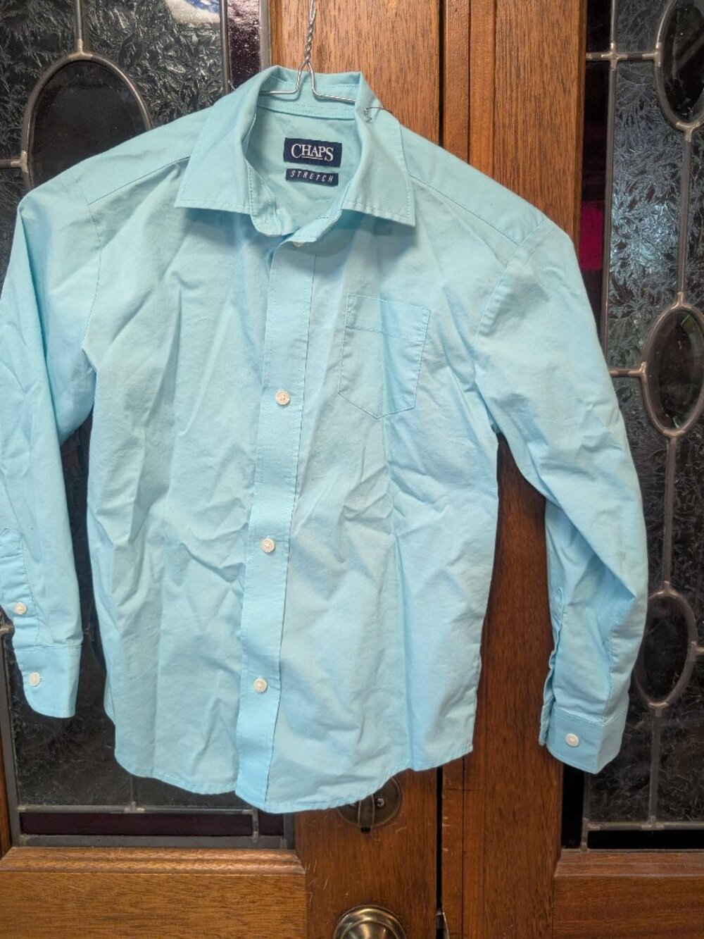 Boys long sleeve button-down shirt, size 6-7